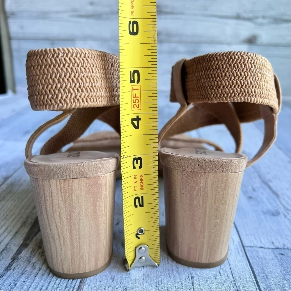 SODA Women’s Criss Cross‎ Blocked Heeled Sandal Shoes Tan Brown Size 11
